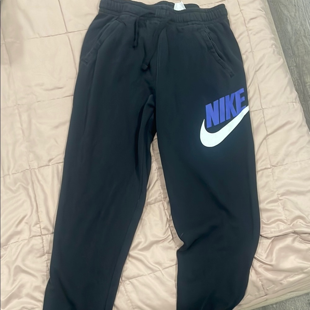 Nike Black and Purple Joggers Sweatpants